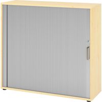 bümö Rollladenschrank office - 3 Ordnerhöhen Ahorn/Silber