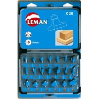 Leman – Coffret de 20 mèches de défonceuse carbure – Queue 8 mm – Pour bois dur et teck – Coupe nette sans éclat