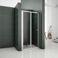 Bathroom Walk in Frame Bi Fold Shower Enclosure Shower Door Screen Safety Glass 1000mm