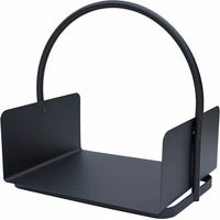Conway Modern Fireside Accessory Log/Coal Holder, Black, Steel