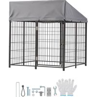 Mophorn Hundezwinger 1,12x1,15x1,25 m, Hundehütte mit Sicherheitsschloss, Outdoor Hundehaus mit UV-beständigem und wasserdichtem Dach, Robustes Hundegehege für große Hunde