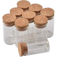 Flacon en verre transparent 15 ml avec bouchon, idéal pour épices safran et décoration - Lot de 20 pièces (30x40 mm)
