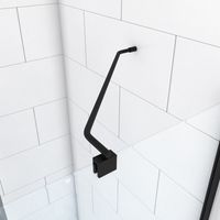 barre de fixation d'angle noir mat pour douche a l'italienne - barre de fixation murale d'angle
