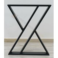 Nr 2 gambe tavolo in ferro modello zeta style cm h 72 x l 60 grezza o verniciata finitura disponibile: silver ral 9006