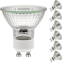Ampoules GU10 50W,GU10 Ampoules Halogènes,Ampoule Spot AC 220V 50W, GU10 Halogen Ampoules Halogène 2 Broches 35° Angle de Rayonnement 2700K , Pack de 6