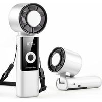 Ventilateur Portable, Batterie 4000 mAh, 20 heures de travail max., écran LED, 1 to 199 niveaux de vitesse,Design pliable, pour voy, Couleur panda