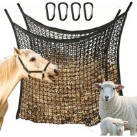Lot de 2 Filet a Foin,Filet a Foin Cheval Comprend 4 Boucles,Peut Supporter Jusqu'à 8 KG,Filet à Foin Rond de Balleur pour Chevaux,Pour Chevaux pour Filet Remorque,Chevaux, Moutons, Bovins,Pâturage