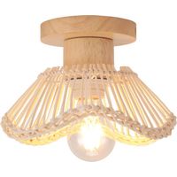 royaluxe- Plafonnier Moderne Lampe De Plafond En Osier Plafonnier Rétro Luminaire Plafonnier Intérieur Plafonnier en Rotin Tressé
