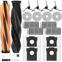 20 Zubehör für Mova V50 Ultra/Dreame X50 Ultra / L50 / L40s Pro Ultra / Matrix10 Ultra / X50 Master Saugroboter, 2 Hauptbürste, 4 Staubbeutel, 4 Wischpad, 4 Filter, 4 Seitenbürsten, Reinigungsbürste