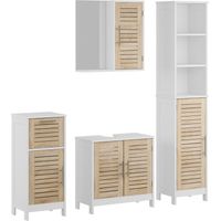 Badmöbel-Set Looma, Weiß/Eiche, 4 Teile, Vicco