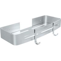 Etagère de douche sans perçage – Support mural adhésif en aluminium, rangement pratique pour salle de bain, 30 x 15 cm