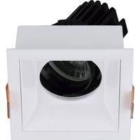 Plafonnier encastré tilt VIP2 Square Round Dali LED COB 10.60W 1317lm(1005lm) CRI90 2700K 38º Blanc Blanc