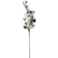 Branche décorative spéciale fêtes Fleur de coton et Baies rouges H 78 cm - Feeric Christmas
