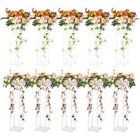 Mophorn Lot de 10 supports à fleurs de mariage de 23,6 pouces, en stratifié acrylique et colonne de vase, support de présentation de pièce maîtresse géométrique, support floral pour événements, fêtes