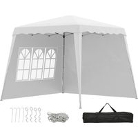 Gazebo pliant de jardin à hauteur réglable en acier et tissu Oxford, 2,4x2,4x2,5 m