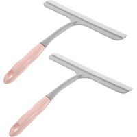 CSPARKV 2 piezas Limpiaparabrisas Raspador de vidrio para baño Raspador de vidrio para habitación Raspador de agua Limpiador de película de coche Raspador de plástico