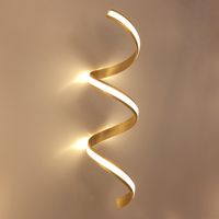 Kosilum – Applique murale spirale effet feuille d'or – Design contemporain – Éclairage LED économique – Pour salon et entrée