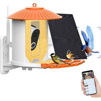 Caméra mangeoire oiseaux 1080p HD – Vision nocturne couleur – IA identification espèces – PIR anti-écureuil – IP65, Wi-Fi 2,4 GHz, solaire