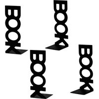Serre Livres Métalliques 4 Pièces Pour Rangement De Bureau Bibliothèque Ou Salle De Classe Support Robuste Et Antidérapant En Noir