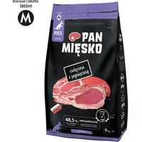 Pan Mięsko Trockenfutter für Hunde Kalbfleisch mit Lamm (Senioren) Chips M 9 kg