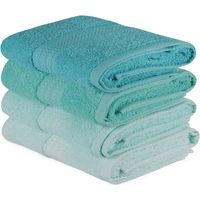 Conjunto de 4 toallas de mano - 50 x 90 cm - Verde marino