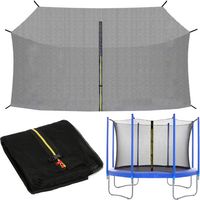 SPRINGOS Rete di sicurezza per trampolino 396 cm Rete di sicurezza per trampolino a 8 pali Altezza 180 cm Rete anticaduta Rete di ricambio Accessori per trampolino