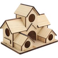 Maison D'oiseau en Bois inachevé à Peindre, Maison d'oiseaux Suspendue avec des Nichoirs de Design d'art pour Maisons d'oiseaux Décoratives pour Jardin Extérieur Intérieur