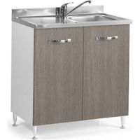 KÜCHENGRUNDSET UNTERSPÜLE 80X50X85H 2 TÜREN FINISH LÄRCHE GRAU