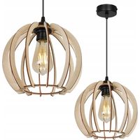 Lámpara colgante de techo LED moderna de madera