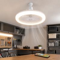 HEMVOR Ventilateur de Plafond Ampoule LED E27 Télécommande Gradable Blanc