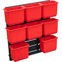 Toolbrothers RHINO Set di contenitori n. 2 Parete dell'officina con 8 contenitori per la valigetta RHINO XXL