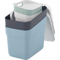 Lot de 4 Poubelles - READY TO COLLECT - CURVER - 5 L + 10 L + 2 x 20 L - Blanc/Vert/Bleu/Gris