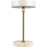 Lámpara Dyberg Larsen Moonlight beige metal travertino elegante
