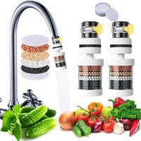 2pcs Tap Filter, Tap Water Filter with 10 Slice Washable and Replaceable Filter Element, Activated Carbon Water Filter for Tap Water Tap Filter for Kitchen Sink for Home Kitchen Bathroom Shower Hose