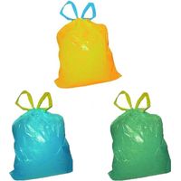 Kit 180 Sacchetti Spazzatura 55x65 cm Antigoccia con Maniglia a Scorrimento 50 Litri Colori Giallo Verde Blu HDPE 2 Super Resistenti per Raccolta Differenziata in casa cucina pacco scorta famiglia