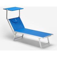 Lettino spiaggia mare prendisole professionale alluminio Santorini - Blu