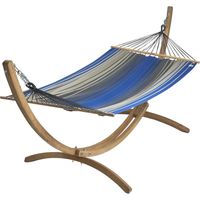 Set Hamac coloris Bleu royal + support bois - Set eskapade - 320x125cm