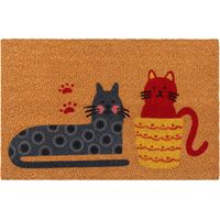 Relaxdays Coconut Doormat 60x40cm, Cat Doormat, non-slip, weatherproof, indoor/outdoor, multicoloured
