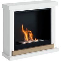 Camino a Bioetanolo TAGU FreeFlame Hagen Bianco Dettaglio Legno