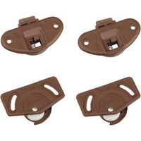 Cyclingcolors – Garniture complète pour porte coulissante – Monture et guide en plastique – Charge maximale 15kg – Couleur marron foncé – Vis non incluses