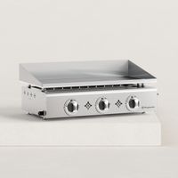 Plancha à gaz 3 brûleurs inox 7,5 kW – Plaque inox massif 6mm – Dimensions 68 x 35 cm – Capacité 6 à 10 personnes