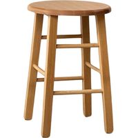 Okaffarefatto – Tabouret de bar en bois h 47 cm – Assise ronde en hêtre massif – Pieds droits – Pour pubs et restaurants – Fabriqué en Italie