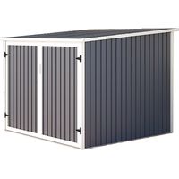 HATTORO Fahrradgarage Bicycle Fahrradhaus Fahrradbox Bike Box 5,6m³ Metall Dunkelgrau