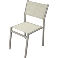 "Avana" Stuhl, Struktur aus lackiertem Aluminium mit Texilene für den Außeneinsatz -Taupe Texilene und Struktur / Packung mit 2 Stück