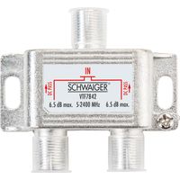 Schwaiger Verteiler VTF7842 531 4-fach 1x F Buchse auf 2x F Buchse, Dämpfung max. 6,5dB Verstärker & Verteiler