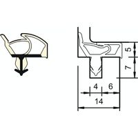 Innentürdichtung SP 7576, Kurzbund á 6,25 Meter, Kunststoff weiß
