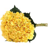 5Pcs Hortensia artificiel, bouquet d'hortensia, adapté pour mariage, maison, hôtel, décoration de fête, composition florale(Jaune)