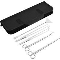 Kit de acuario Aquascaping 5 en 1, tanque de acuario de acero inoxidable, herramientas para plantas acuáticas, pinzas, tijeras, espátula
