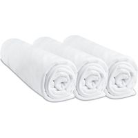 Lot de 3 Draps housse Jersey 100% Coton - 50x100 cm - Blanc