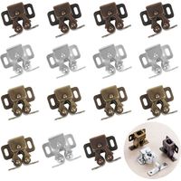 15 Pcs Cupboard Door Catches Closer Latches for Double Cabinet Door Drawer Polished Brass Latch for Bedroom Home Office Metal Door Closer 3 Colors-Crezuo